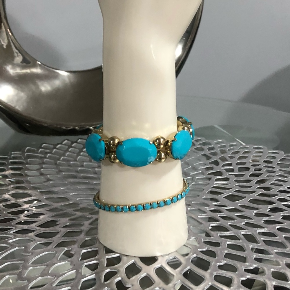 Teal Gold Stone Bracelet Set